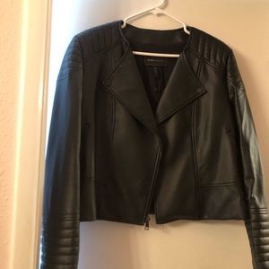 Faux leather moto jacket